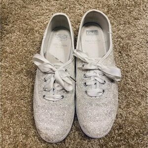 Kate Spade Keds Sparkling White Sneakers